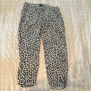 J. Crew Cheetah Print Linen Ankle Pants
